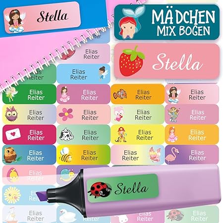 Meinearmbänder Namensaufkleber Für Kinder - 50 Stück Wasserdicht & Waschmaschinenfest