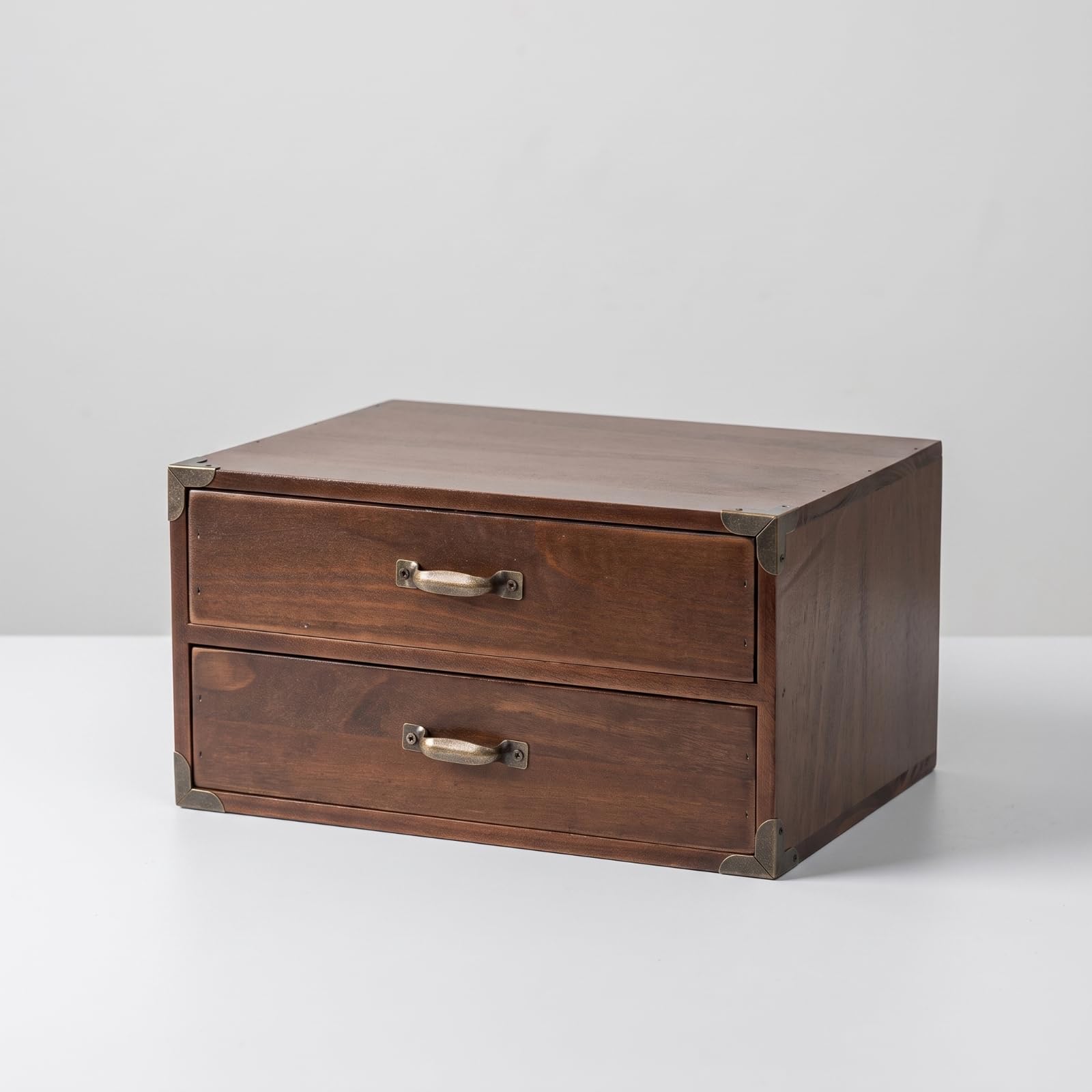 rockible Comodino Portaoggetti in Legno Rustico | Cassettiera in Legno con Cassetti, per Studio, Strati