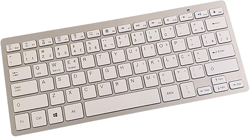 Teclado Bluetooth ABNT2 Ultra Fino Sem Fio – Com Tecla Ç e Command, Compatível com Notebook, Tablet, PC e Celular