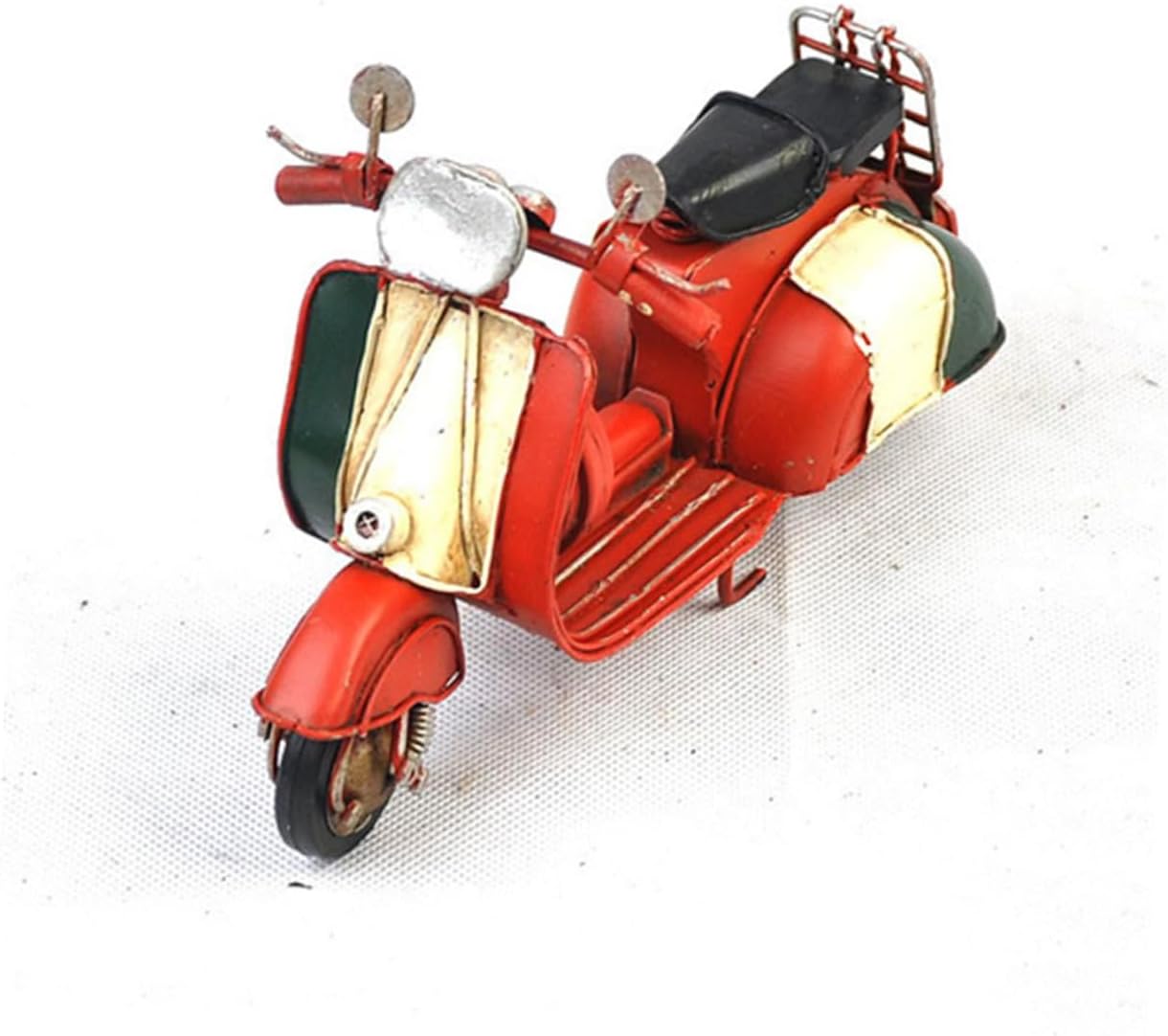 SHINEOFI Retro Vintage Scooter Model Ornament Metal Craft Ornament Iron Art for Home Decor