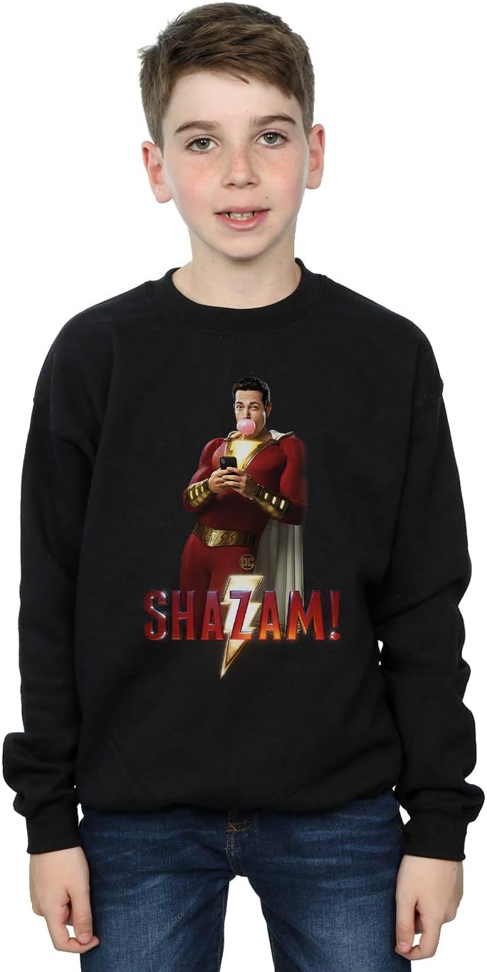 DC Comics Boys Shazam Bubble Gum Sweatshirt Black 9-11 Years