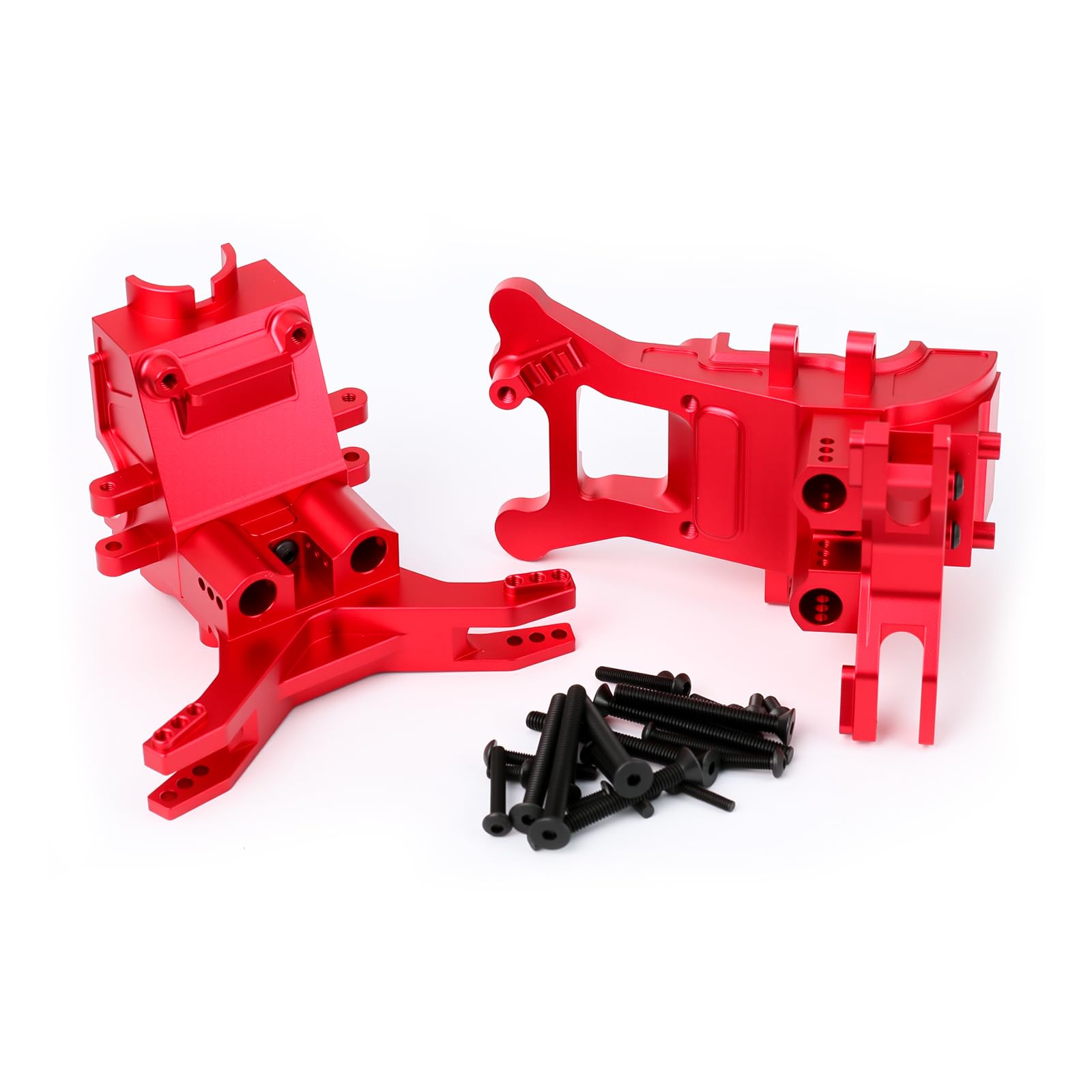 Aluminum Front Rear Upper Gearbox Covers & Shock Tower Set Upgrades for Arrma 1/10 Bigrock Granite Senton 1/8 Typhon 3S,Replace#ARAC4400 (Red)