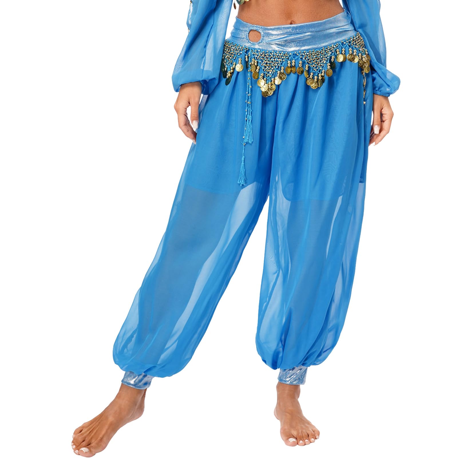 Costume de Danse du Ventre Femme Pantalon Danse Orientale Costume Belly Dance Paillette Pantalon Sarouel à Sequins Costume Spectacle