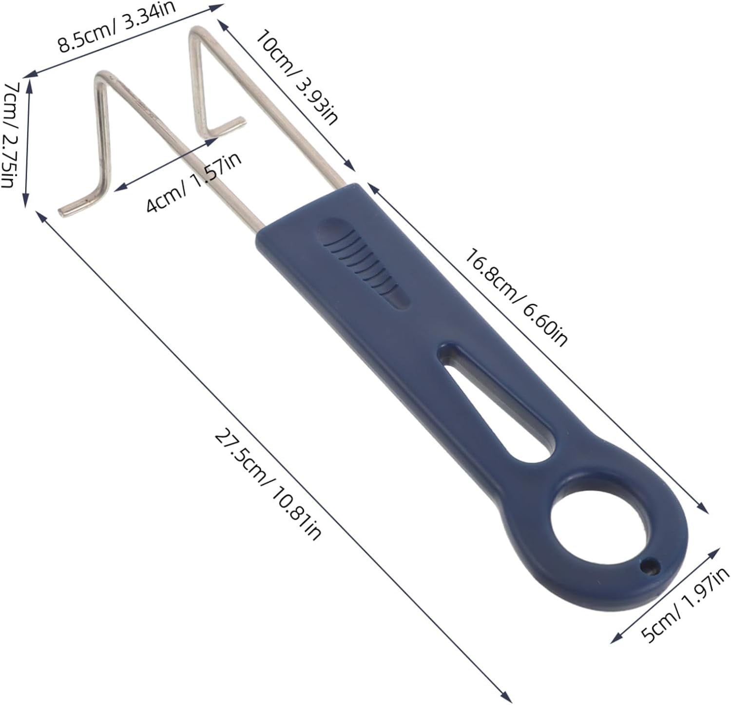 Garneck Detachable Fry Basket Handle and Plastic Replacement Part Heat Resistant Ergonomic Design with Non-slip Grip, Stainless Steel for Deep Fat Fryer Pot Basket Kitchen Cookware