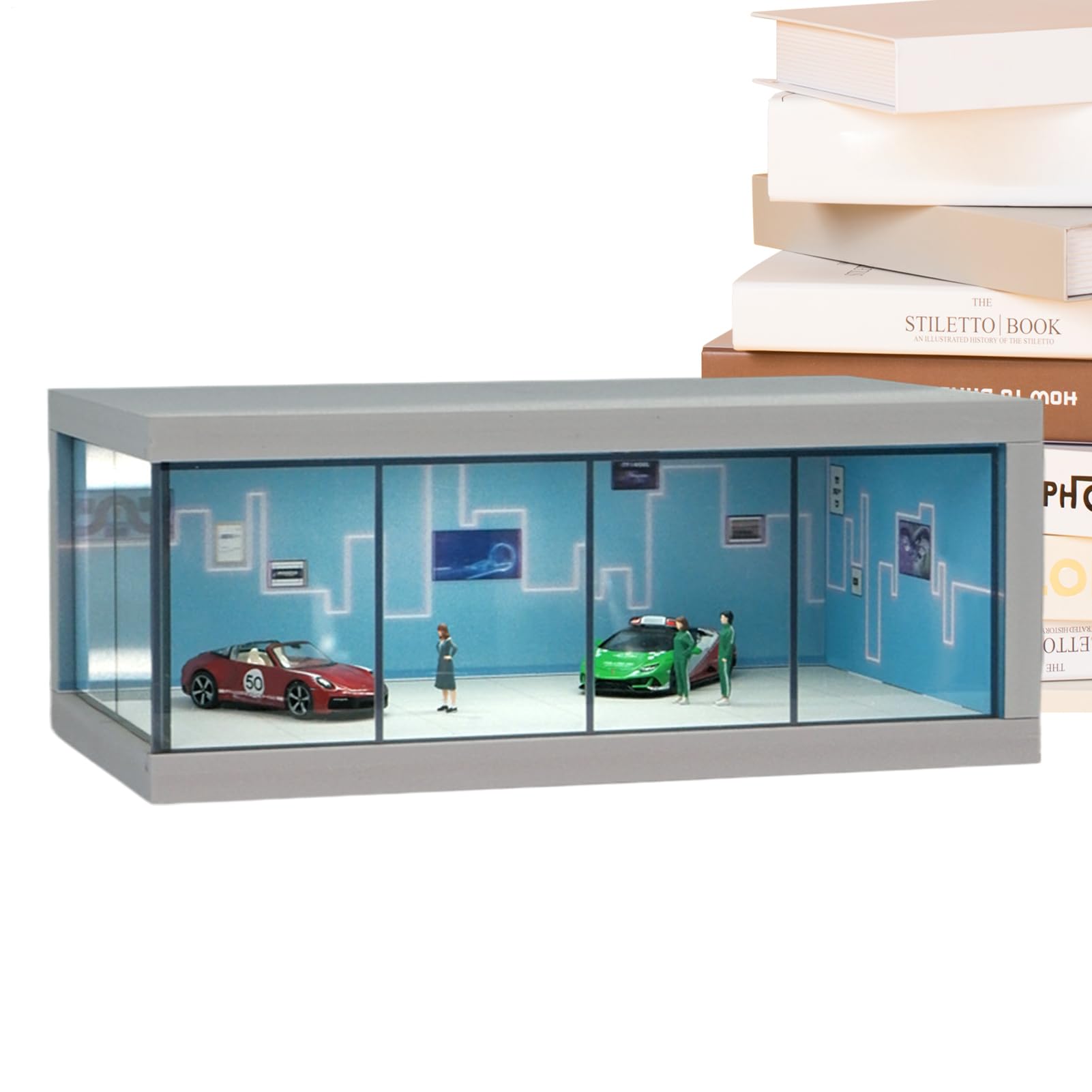 Vitrina Para Modelos De Coche Vitrina Iluminada Apilable Ahorra Espacio
