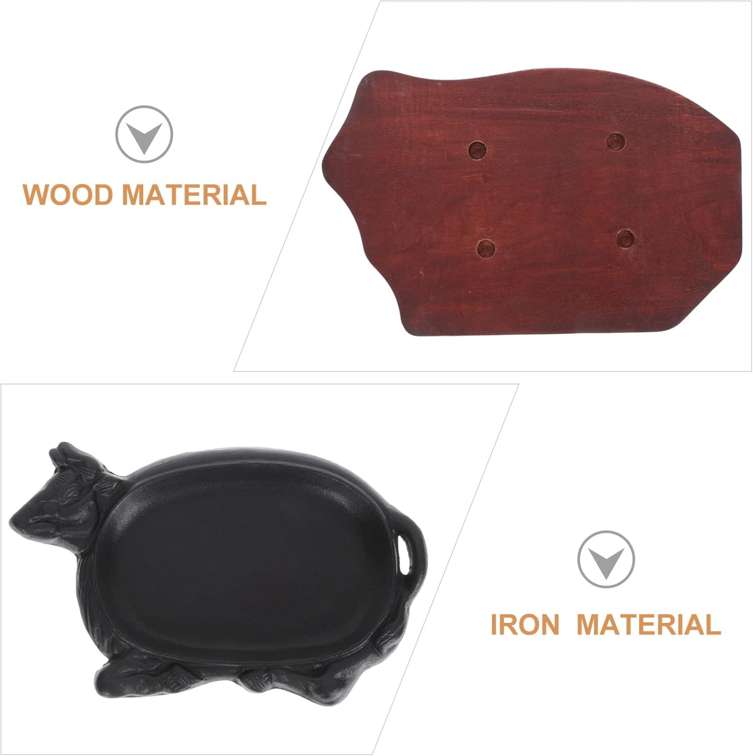 Griddle Plates Cast Iron Steak Serving Board Non-stick Grill Plate Ideal for Roasting and Barbecue