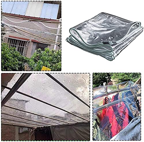 Bâche imperméable très résistante avec bâche en plastique transparent renforcée, résistante aux UV, à la poussière, à la pluie, extra épaisse pour la protection extérieure et la résistance aux