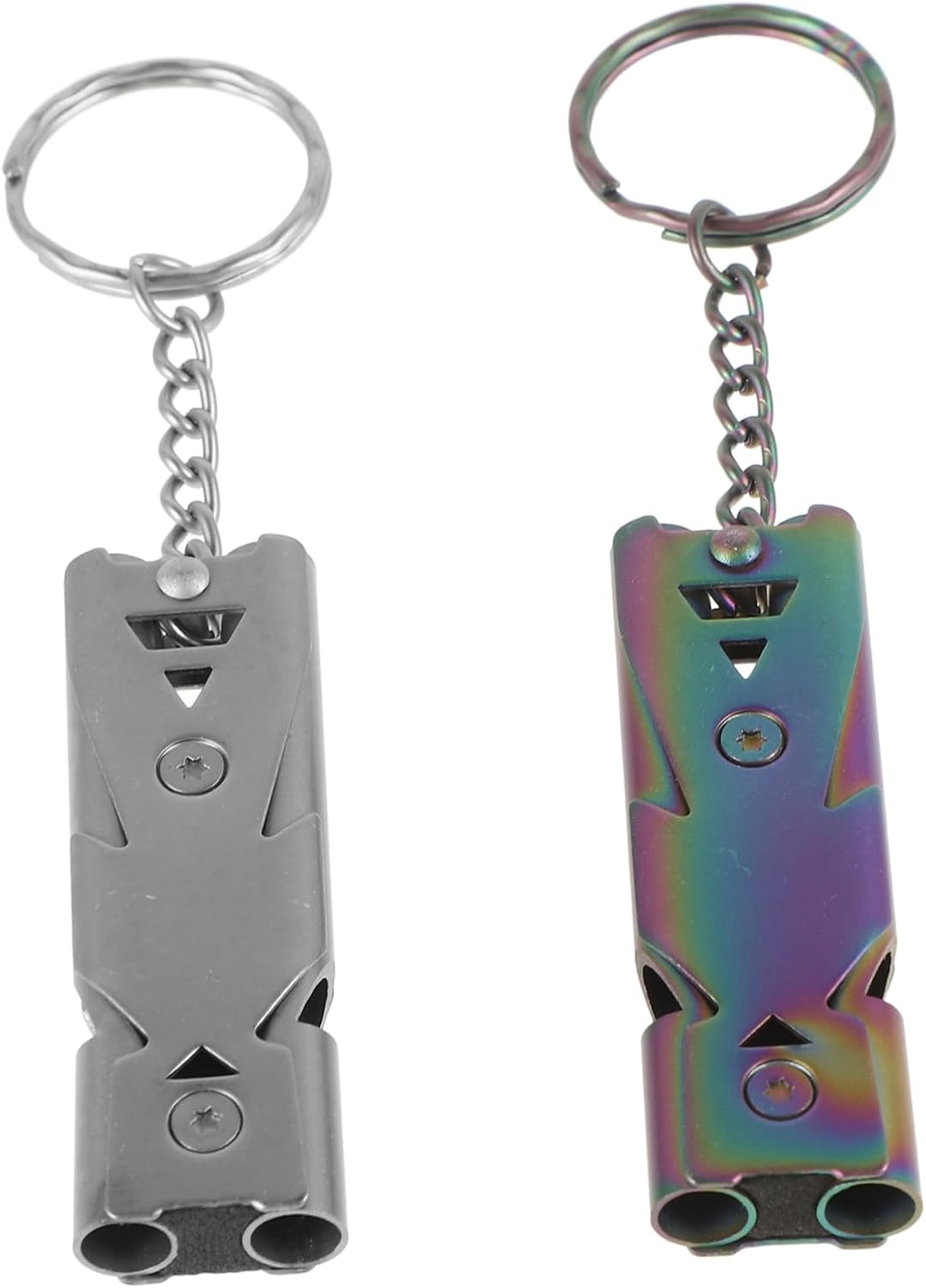 Mikikit 2pcs Stainless Steel Dog Training Whistle Bird Training Accessory Portable High Pitch Whistles for and Bark Control for Outdoor Camping