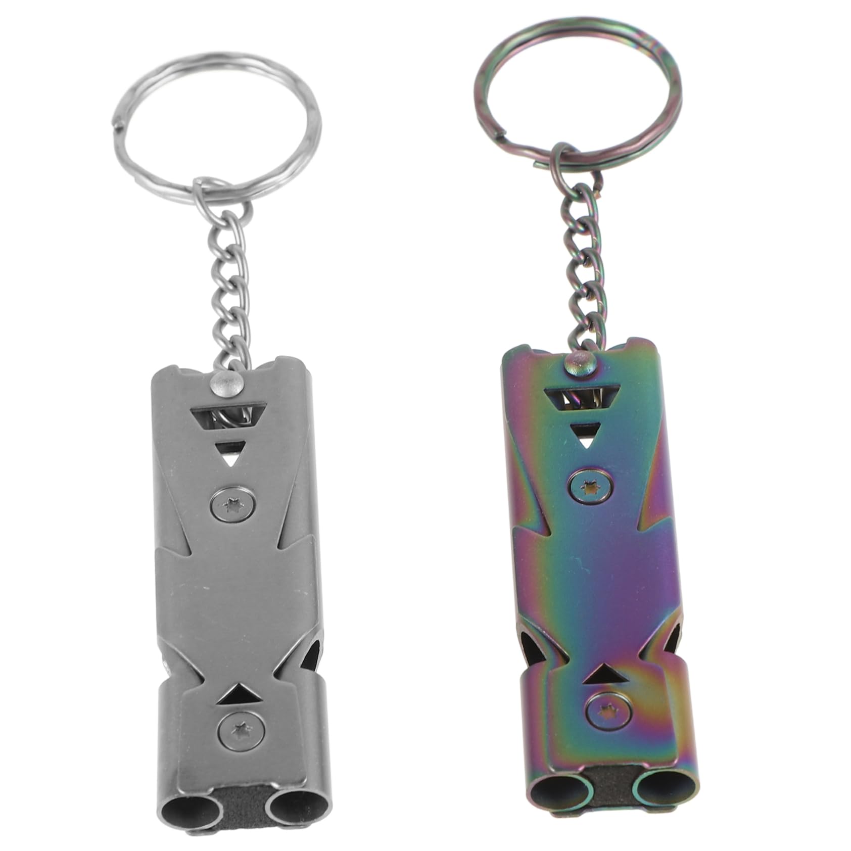Mikikit 2pcs Stainless Steel Training Whistle for Pets Sound Whistle for Dogs Cats Birds Multi Functional for Outdoor for Bird Hearing