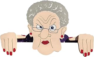 Nosy Old Man and Lady Fence Decoration Outdoor, Fence Yard Sign Decoration 11 Inch Outdoor Cute Garden Fence Sign Ornament Art Decor, Fathers Day/Mothers Day/Birthday Gifts (A)