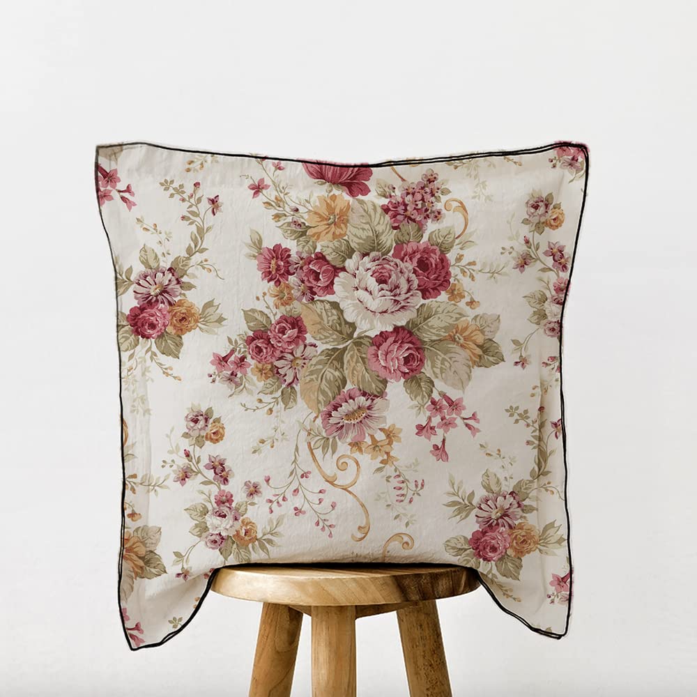 Tessuto Arredo Stampato Fiori Geometrici - Cotone/Poliestere, 100x280cm, Blu/Bianco/Beige - Foto 1