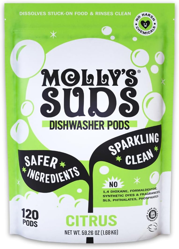 Dishwasher Pods | Clean Dishwasher Detergent, Cuts Grease & Rinses Clean (Residue-Free) for Sparkling Dishes | 120 Auto-Release Tabs (Citrus)