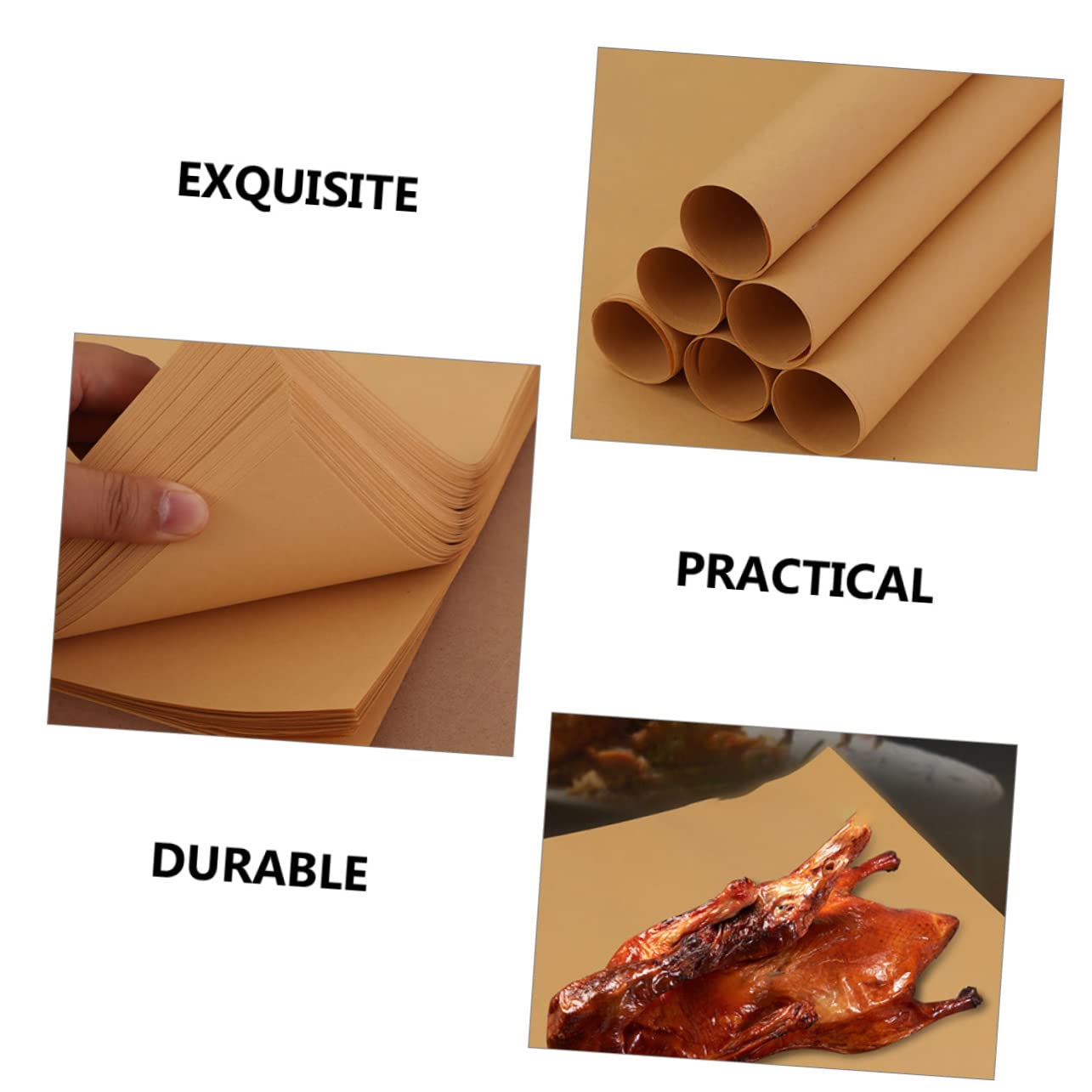 SHOWERORO Papel Para Envolver Alimentos 29x29 Cm 70 g Hojas Resistentes De Alta Densidad Papel Sándwich y Queso Para Cocina y Catering 300 Unidades Uso Alimentario Desechable
