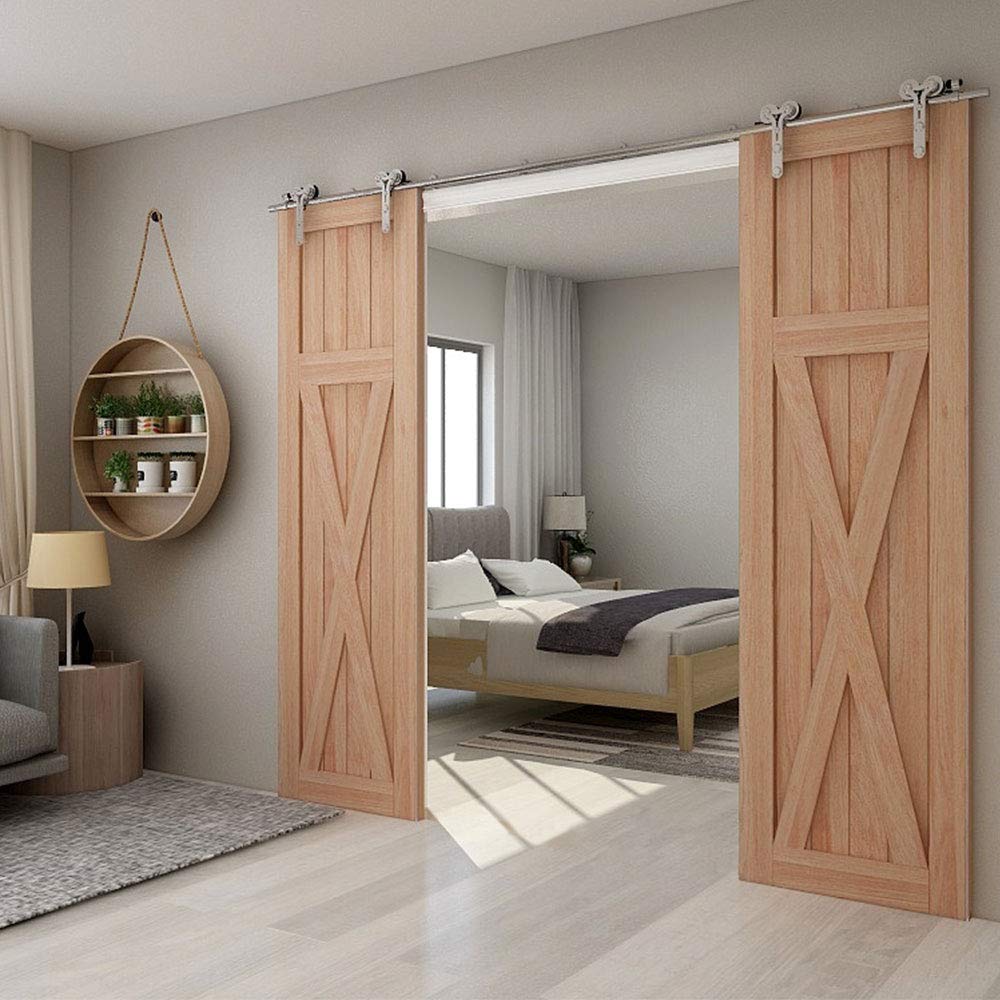 TSMST 6FT Sliding Barn Door Hardware Kit, Top Mount Stainless Steel Heavy Duty Sturdy Barn Door Track for Single Wood Door, Slide Smoothly Quietly (T Style) — Amazon image 30