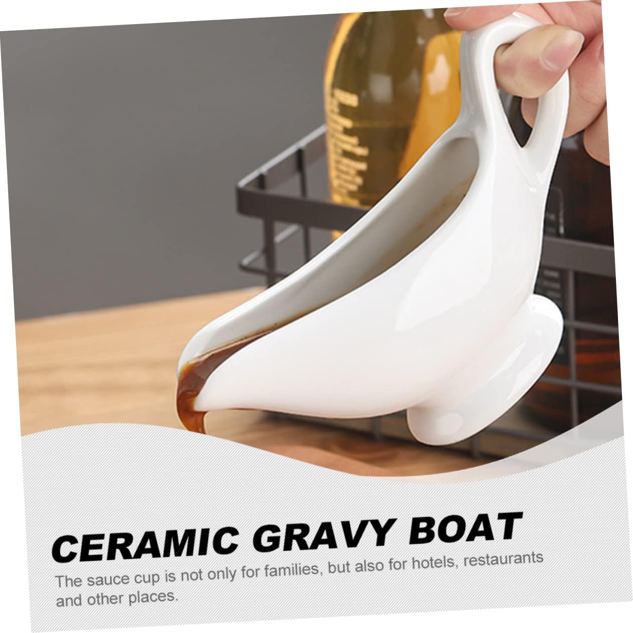 MAGICLULU 2pcs Ceramic Sauce Cup Multi-functional Condiment Boat for Gravy Dressing and Dipping for Restaurants Homes and Outdoor Dining