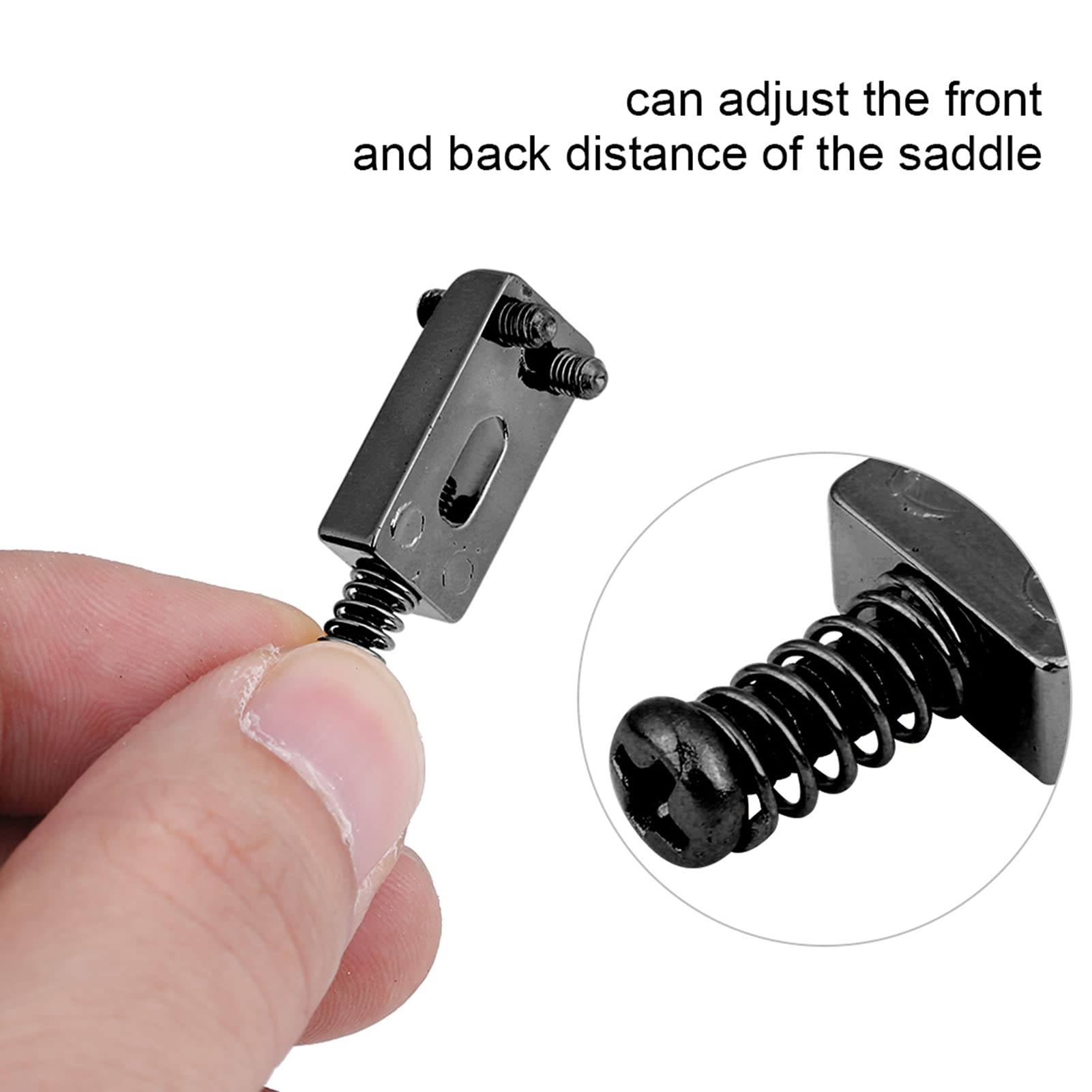 Guitar Saddles, Metal Saddles, Adjustable Height, Smooth, Long Time Use for Guitar Instrument Lovers (Gold) (Black)