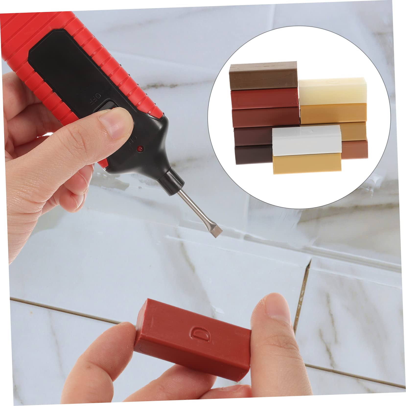 BUTIFULSIC 2sets Laminate Floor Scratch Repair Wax Kit Color Wax Blocks for Wood Vinyl and Laminate for Kitchens Cabinets and Doors