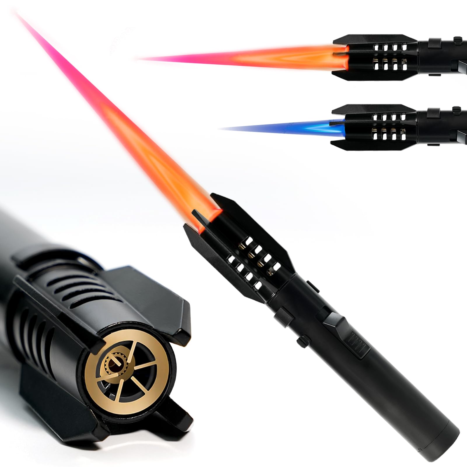 Feuerzeug Lang Stabfeuerzeug Sturmfeuerzeug Camping Gadgets Personalisierte Geschenke für Männer, Gas Nachfüllbar 20CM