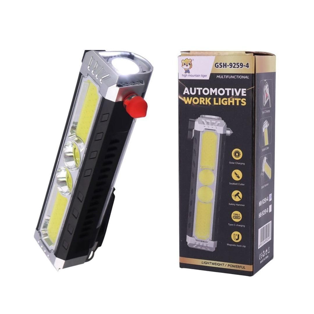 Rangchhelo Car Emergency Rechargeable Torch – 6 Light Modes, Seat Belt Cutter, Window Breaker, Magnetic Mount, Solar Charger & Power Indicator – Flashlight for Outdoor & Vehicle Safety-picture-32