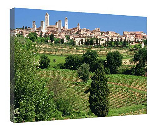 Toile encadrée en bois San Gimignano prête à suspendre - Solution murale rapide 40,6x50,8 cm