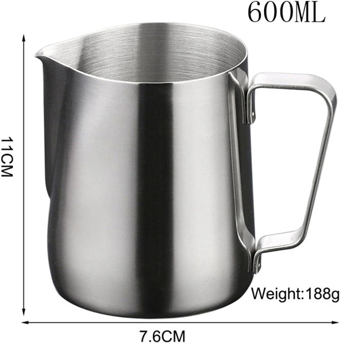 20 OZ Kitchen Stainless Steel Milk Frothing Pitcher Jug Espresso Latte Coffee Creamer Frothing Steaming Pitcher Cup,600ml