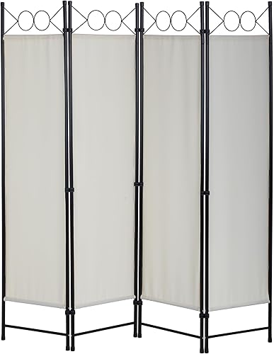 Miniatura 13 de Divisor de cuatro paneles de 1.8 m con estructura de acero, pantalla plegable para privacidad, divisor de ambientes independiente para el hogar,