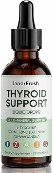 InnerFresh Thyroid Support Drops, Inner Fresh Thyroid Support Liquid Drops for Women, Hormone Balance & Healthy Metabolism Support, with Selenium, Zinc, Iodine, L-Tyrosine & Ashwagandha 1