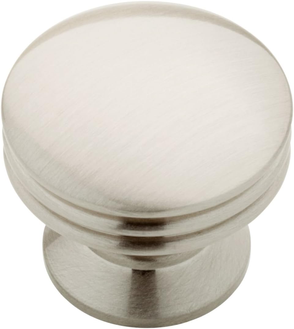 Franklin Brass Solid Brass (1-Pack) Cabinet Knobs Satin Nickel Drawer Knobs Kitchen Cabinet Knobs for Dresser Drawers Pulls and Knobs 1-1/8" Closet Door Knobs PN0830W-SN-C