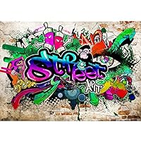 Runa Art – Quadro Murale In Tessuto Non Tessuto 110g/m², Graffiti Colorati, 5 Pezzi, Made In Germany