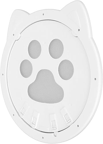 Miniatura 5 de Plastic Cat Door with Controlled Access, 4 Modes Security Lock, Reinforced Anti Collision Valve, Nylon Mesh, Hanging Inner Door, for Indoor Pets