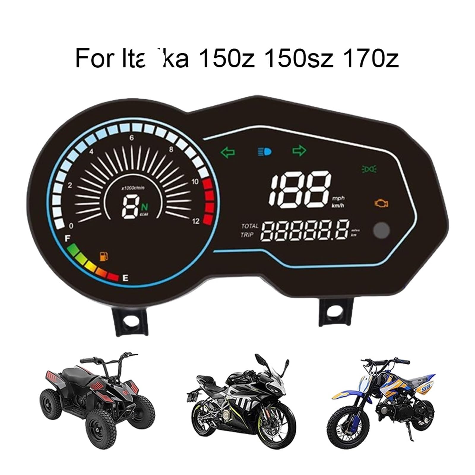 Contachilometri Digitale Per Moto, Impermeabile, Universale, Elettronico, Con Display Contagiri Per Italika 150z Indicatore