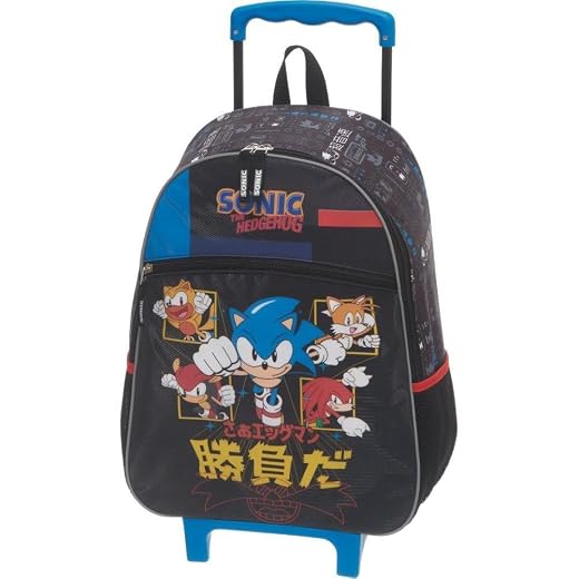 Mochila Escolar, Infantil, com Rodinha, Sonic Go Fast - Pacific