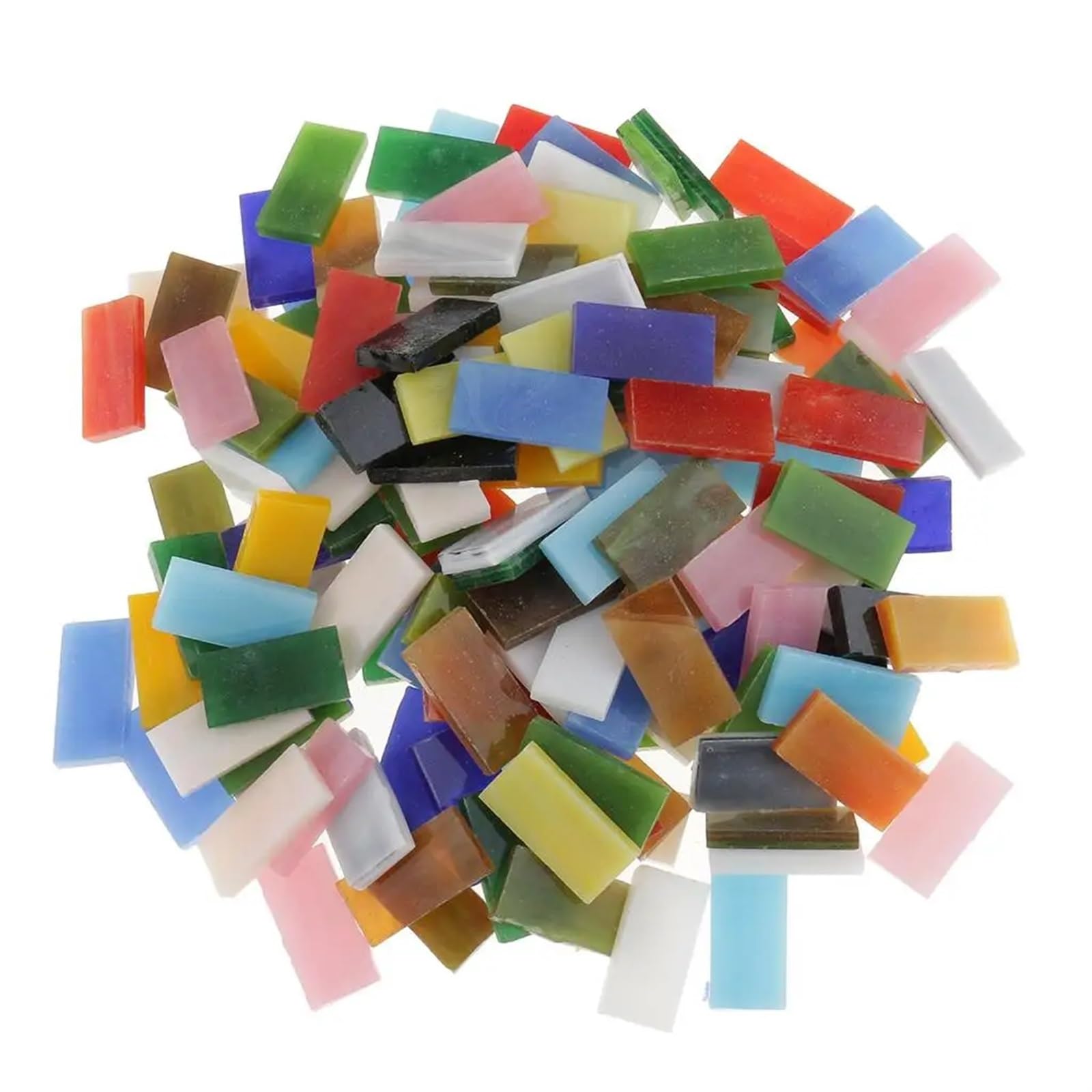 Mosaic Pieces 150 Pieces Rectangle Shape Mixed Mosaic Tiles Tessera for Making Crafts Supplies 10x20mm for Home Garden Decoration Art Projects