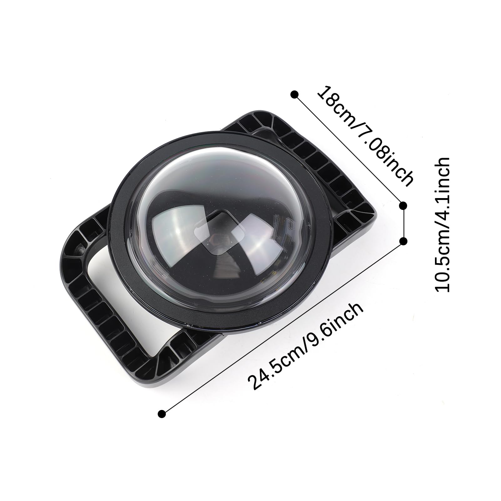 Obiettivo Dome Port per 10 e 9 Nero, Custodia, Accessori per Fotografia Subacquea Grandangolare da 45 m/180°