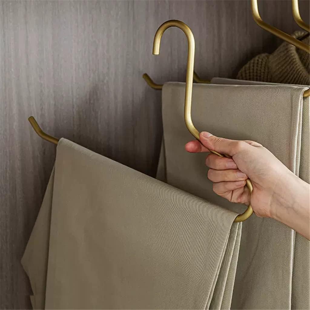 JSEIAJB 5pcs Non-Slip Pants Rack Trouser Drying Hangers Solid Metal Ended Pant Storage Wardrobe Organzier