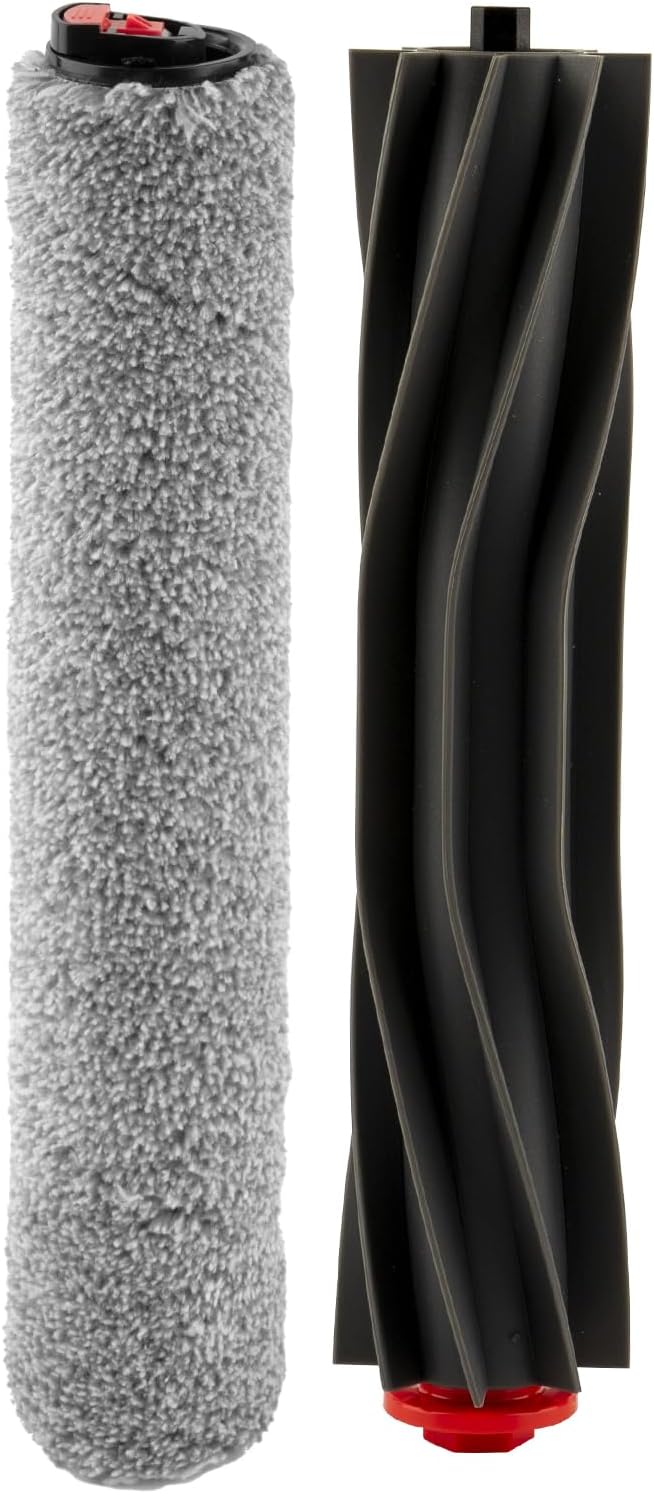 (2 Pack) Omni S1 Pro Replacement Roller Brushes Compatible with Eufy Omni S1 Pro Robot Vacuum Cleaner, 1 Rubber Roller Brush, 1 Roller Mop, Main Brushes Accessories Kit