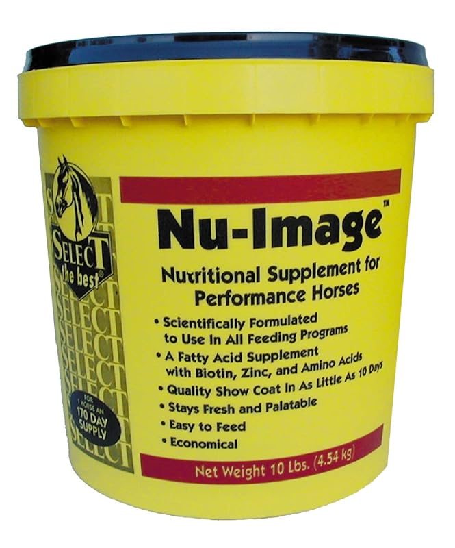 Suplemento para Equinos RICHDEL Nu-Image em Pellets com Ômega 3, Ômega 6, Biotina, Zinco e Lisina, 4,54 kg