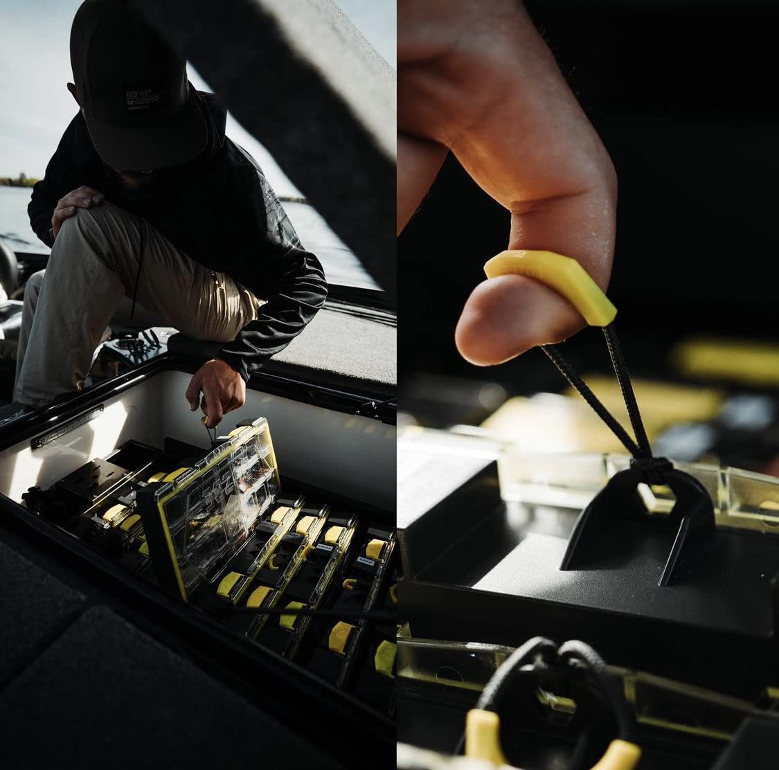 BUZBE Pull Tab and Hitch Point, Color Coded Labels, Color Coded Tackle Box, Colony Tackle Box Handle, (Color Rush)