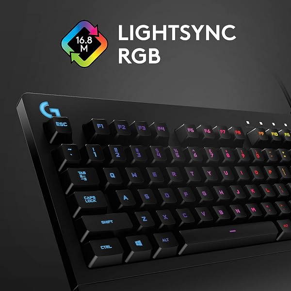Logitech G213 Prodigy Gaming-Tastatur, RGB-Beleuchtung, Programmierbare G-Tasten, Multi-Media Bedienelemente, Integrierte Handballenauflage, Spritzwassergeschützt, Deutsches QWERTZ-Layout - Schwarz - 3
