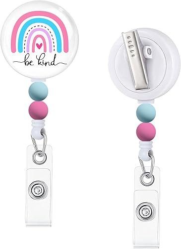 Vista 163 de Immaturus Carrete retráctil con cuentas, lindo y divertido soporte para tarjetas de identificación retráctiles, clips de insignia, llavero para Nave