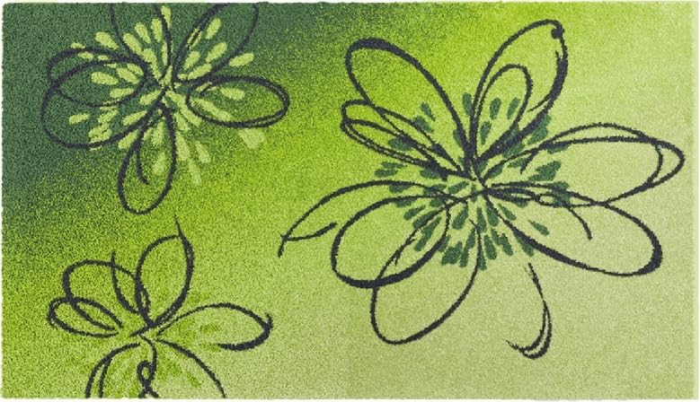 Alfombra de baño 60x100cm grande LUSIA verde absorbente y antideslizante