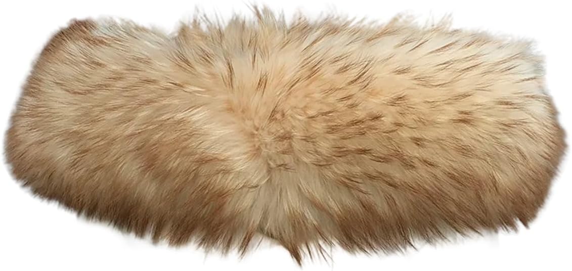 Faux Fur Collar, Unisex Winter Detachable Soft Fluffy Neck Warmer Scarf Shawl Hood for Coat Parka Jackets Accessories
