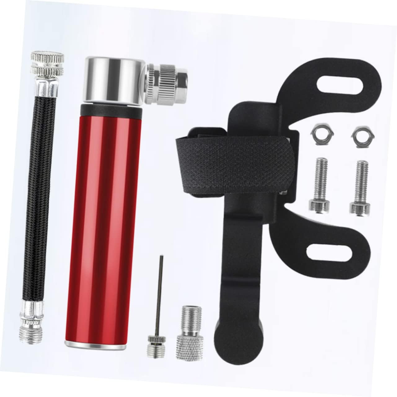 Hemoton Mini Bike Tire Air Pump Portable Aluminum Alloy Bike Pump Secure Thread Cycling Tire Inflator