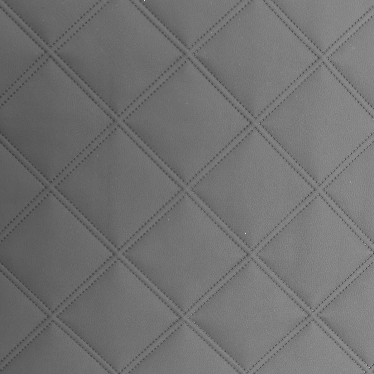 Double Stitch Diamond Large - Grey Quilted Faux Leather Double Stitch Diamond Large Car Seating Vehicle Upholstery Fabric By The Metre - Grey