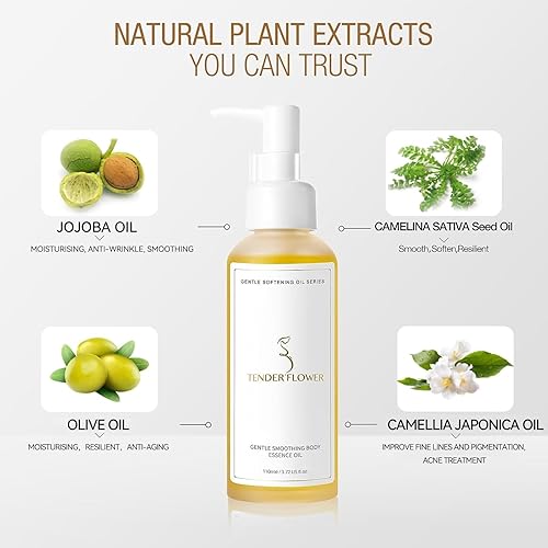 Miniatura 4 de TENDER'FLOWER Aceite corporal para el cuidado de la piel, glicerina vegetal natural 100% pura para suavizar la piel, reafirmar, hidratar la piel