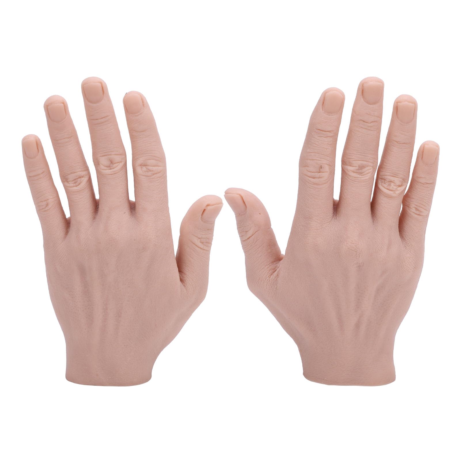 Modele de Main Masculine en Silicone, Paire de Mains de Mannequin Souples, Réutilisables pour la Pratique du Tatouage, des Ongles et du Maquillage