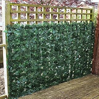 Artificial Ivy Leaf Hedge 1m x 3m Screening Panels On Roll Privacy Garden Fence