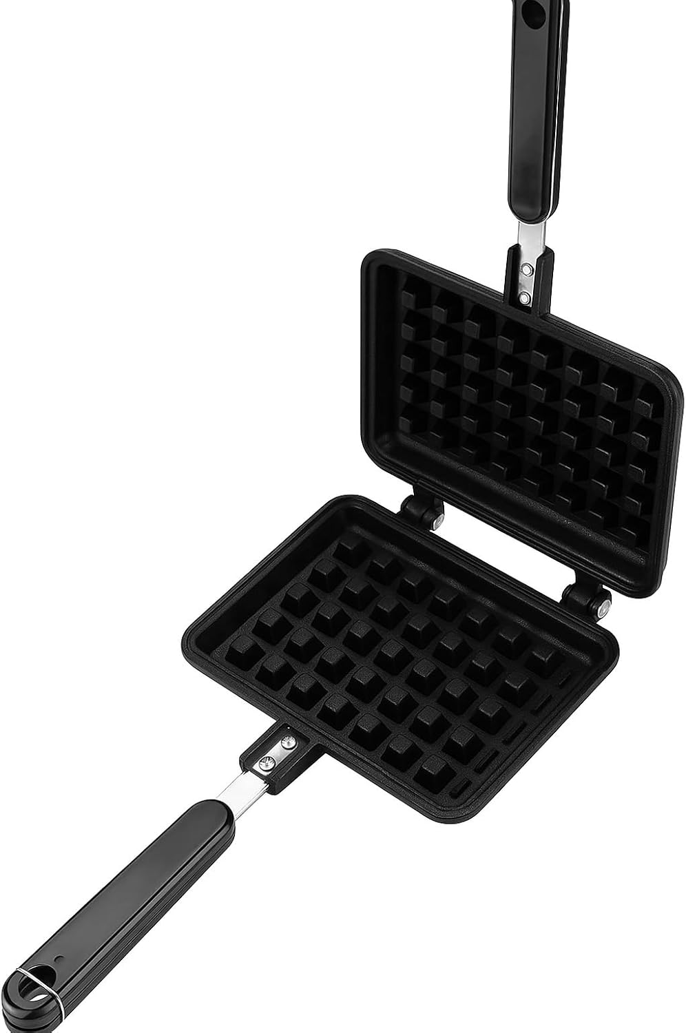 Mini Gas Waffle Maker Non Electric Stovetop Waffle Iron Pan Nonstick Aluminum Waffle Maker for Gas Stove Compact Breakfast Waffle Pan with Cool Handle