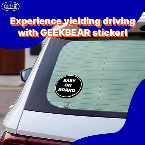 Miniatura 2 de GEEKBEAR Adhesivo para automóvil de bebé a bordo, colorido, reflectante, resistente a la intemperie, circular de 4.7 x 4.7 pulgadas (negro, 2