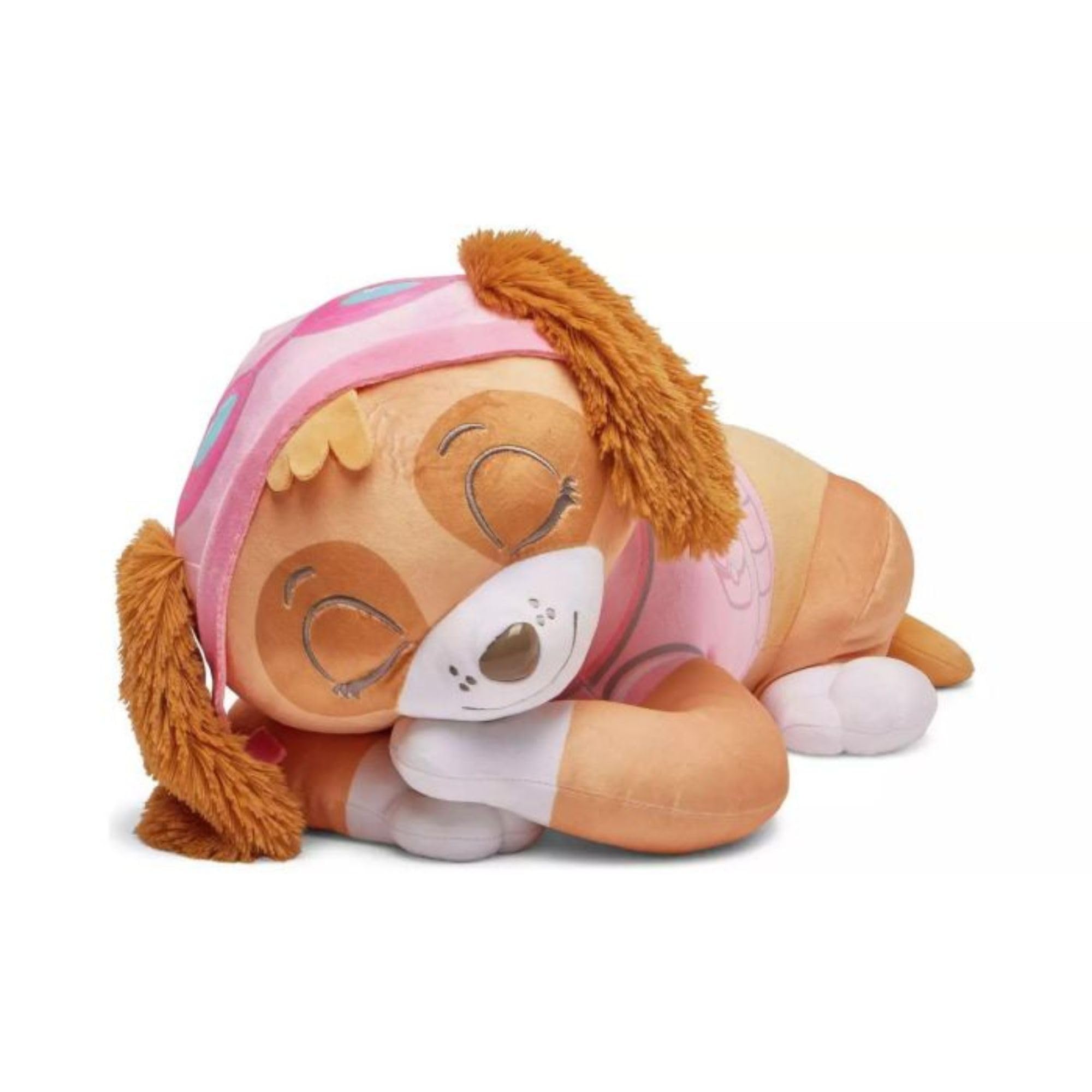 Paw Patrol Skye Calm Cuddly Plush Toy - 48cm Sleepy Weighted Pup Character for Bedtime Calming & Snuggles - Hand-Washable Official Licensed Paw Patrol Soft Toys for Boys and Girls Aged 3+